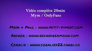 French Lesbian Threesome with Redhead Girls - Cunnilingus, Dildo & Fingering Action