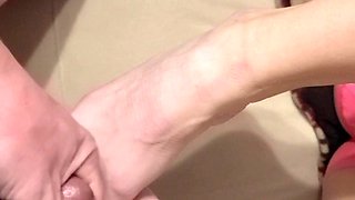 Foot Play with Cum Rubbing Feet