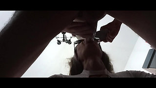 MILF Gives a Quick Blowjob with a Cum Explosion in Her Mouth