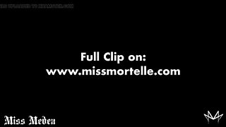 German Femdom CBT Punishment: Miss Medea Mortelle Humiliates Small Penis Slave