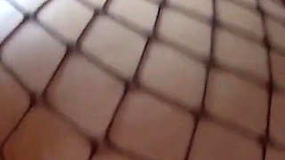 Big Booty Asian Wearing Fishnets Rides and Gives Blowojob POV