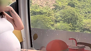 Blowjob and Fuck in the Cable Car in Colombia, Santander with a Very Horny Pregnant Woman