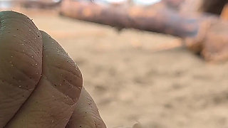 4K! Misscreamy Teacher Handjobs My Cock Under Public Umbrella in the Rain!