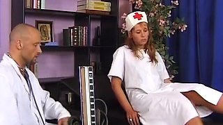 Superb Blonde German Nurse Rides a Doctor's Big Dick