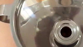Extreme Anal Food Insertion BDSM - Submissive Makes an Extreme Chocolate Milkshake with Anal Food Insertion and Drinks It