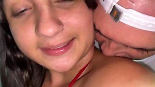 My Stepmom Sucks My Dick In Our Shared Bed - Amateur Blowjob & Cumshot