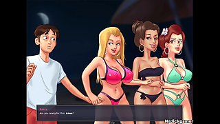 Summertime Saga Anon Bangs a Bitch Right Next to His Girlfriend and His Friend and Jerks Inside Her