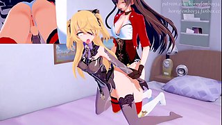 Amber FUTA and Fischl get down and dirty in Genshin Impact