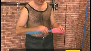 Tied up blonde chick gets her pussy fisted