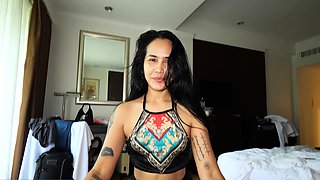 Big booty Thai MILF wife POV blowjob