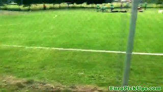 Publicsex euro bitch creampied outdoors