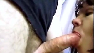 Real Amateur Secretary Performs Blowjob and Swallows Cum