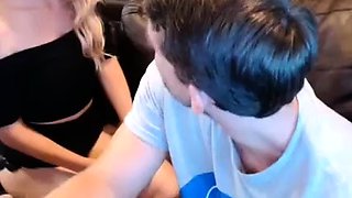 MILF amateur handjob blonde on knees receiving bukkake