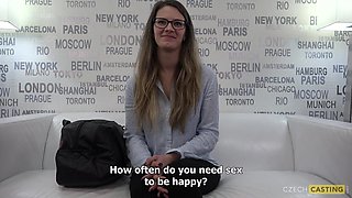 Czech Veronika shows her big tits on casting