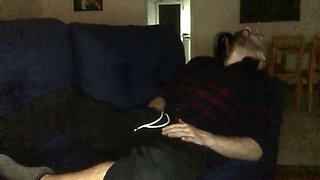 Girlfriend Caught Me Wanking On The Sofa - Then She Helped Me Reach A Big Cumshot