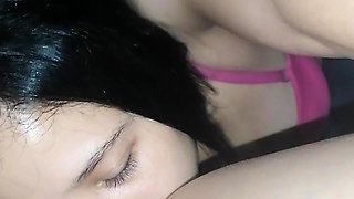 Amateur brunette teen blowjob and cumshot