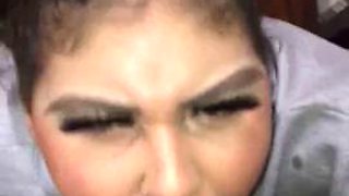 Pretty babe blowjob big cock
