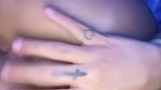 Tattooed emo student plays with her dildo