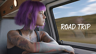 Gorgeos teen gets fucked on campervan while their road trip