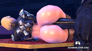 Monster Cock Fills Emma Frost's Holes at the Bakery
