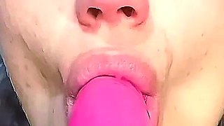 Hot College Girl Deepthroating a Dildo and Keeps Asking for Cum on Her Face