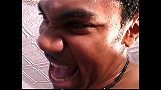 MILF with Big Nipples Fucked and Cummed on Face by Two Monster Black Cocks