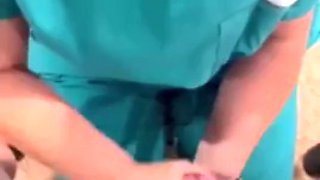 Horny sperm bank nurse in Texas does anything to get the sample even fucks and the end