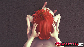 Red Head Ariella Oral Sex Blowjob And Cumshot - Sexy Anime Girl Sucks Cock In Honey Select 2 3D Animation Hentai