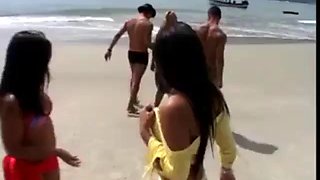 Latin beach trio: Big Tits, Blowjob  Anal Porn