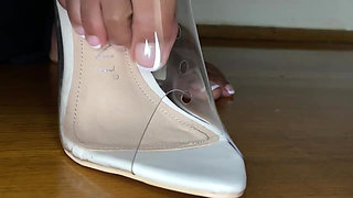 Pink Foxx Teases in Clear Heels