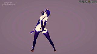 Busty Raiden Shogun Phut Hon Sexy Dance Hentai Animation