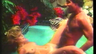 Hot Blonde Bends for Big Cock in Wet Vintage Action