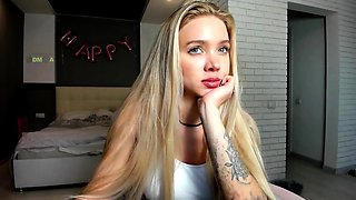 Curly Blonde Teen Records Solo Dildo Masturbation More at