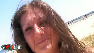 Alys Rebel: Great Teen Brunette Alys Rebel Stripping on the Beach