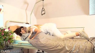 Blonde Teen Caught Masturbating by Sexy Lesbian Nurse - Pussy Licked & Fingered Hard