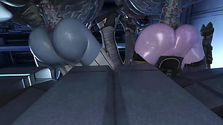 the tight holes of the space nun girls were destroyed by the huge cocks of the ogres 3D