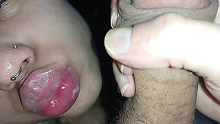 SHE WAITS EAGERLY FOR A LOT OF CREAMPIE IN HER HUNGRY LITTLE MOUTH