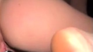 Cute amateur teen girl toying her pussy in bed on cam