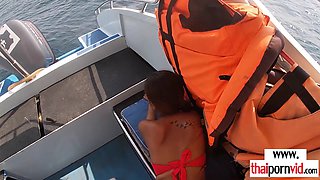 Horny Thai teenage enjoyed the summer on dick