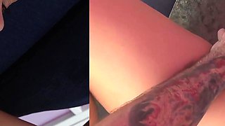 Hottie in Blue Gets Cock in Chair - Doggystyle Fucking