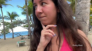 Crazy Girl Pissing on a Public Beach Right in Her Panties Wetted Her Panties and Went to Sunbathe