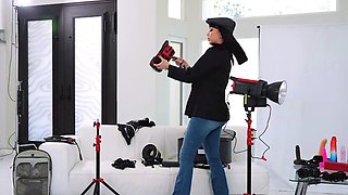 Photographer Freya making a dildo serie