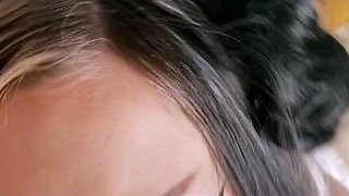 Extreme amateur pov blowjob with brunette babe