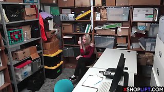 Blonde teen fucked because thief stepmom stole something