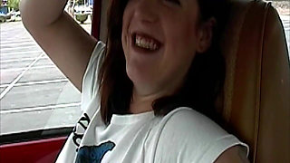 Brunette Fucked in the Car and Blown and Squirted