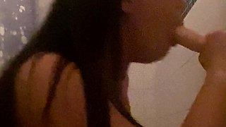 Big titted glory hole blowjob slut fucks and loves facial