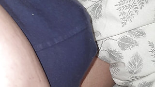 Married Step Mom almost caught with hand into step son pants touching his cock