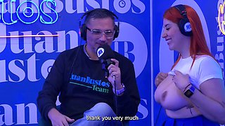 Andrea Pardo cums 5 times! in a row on the sex machine at Juan Bustos Podcast