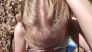 Cutie Meri Picnic Ended with Sex and Hot Cum on Her Tongue