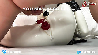 Creamy Dildo Fuck in Latex Suit - Natallien
